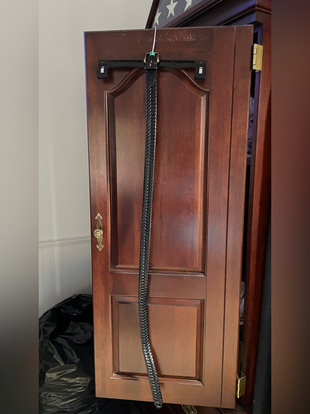 Braided Leather Black belt. 36” Dockers $10
